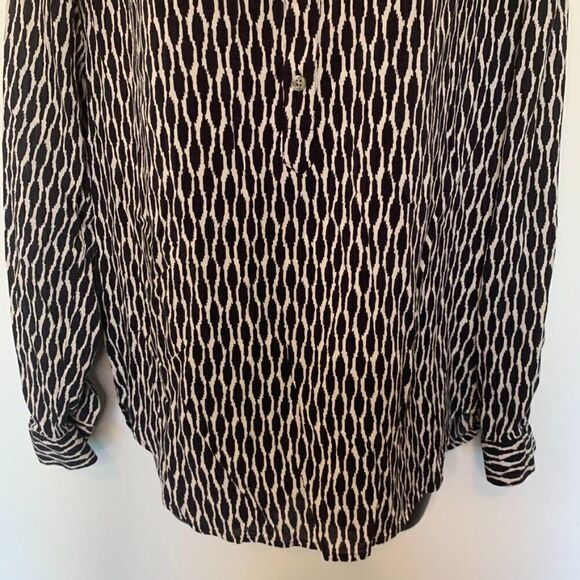 LOFT Collarless 1/4 Button Long Sleeve Blouse - Picture 3 of 9